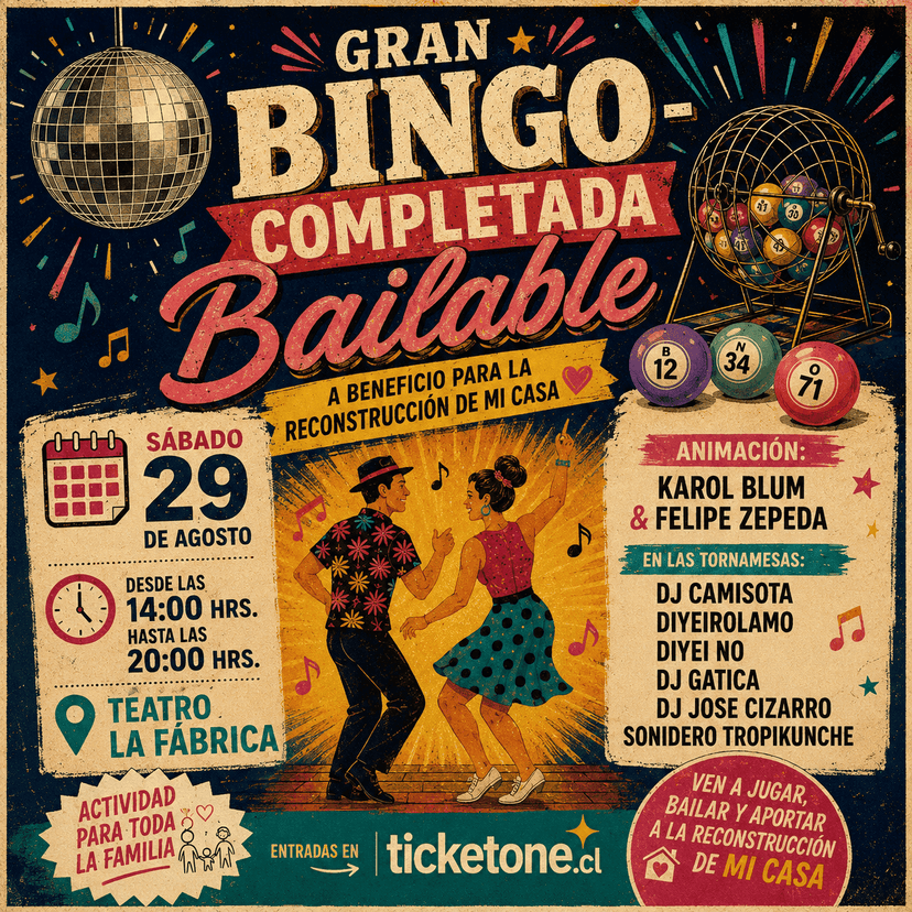 GRAN BINGO-COMPLETADA BAILABLE PARA LA RECONSTRUCCIÓN DE MI CASA