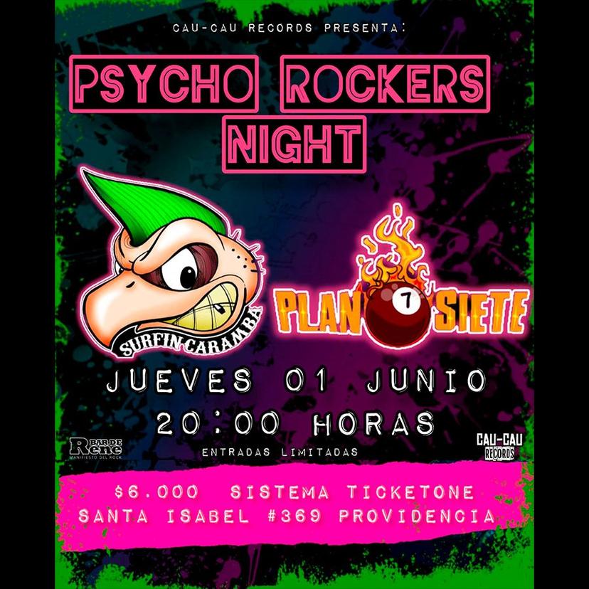 Psycho Rockers Night / Surfin Caramba y Plan 7 en Bar de Rene 